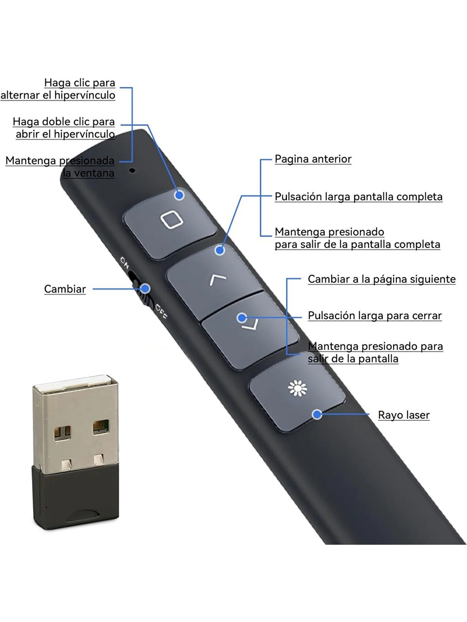 Bilişim Burada Y60 Y-60 Laser Pointer 2-4ghz Kablosuz Lazer Sunum Kumandası
